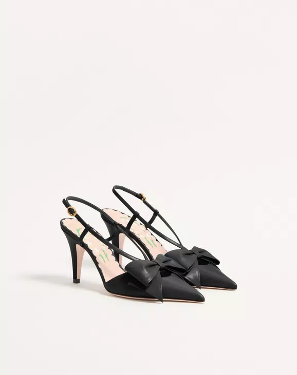 Valentino Bowow Slingback Pumps In Kidskin 85Mm - Image 6